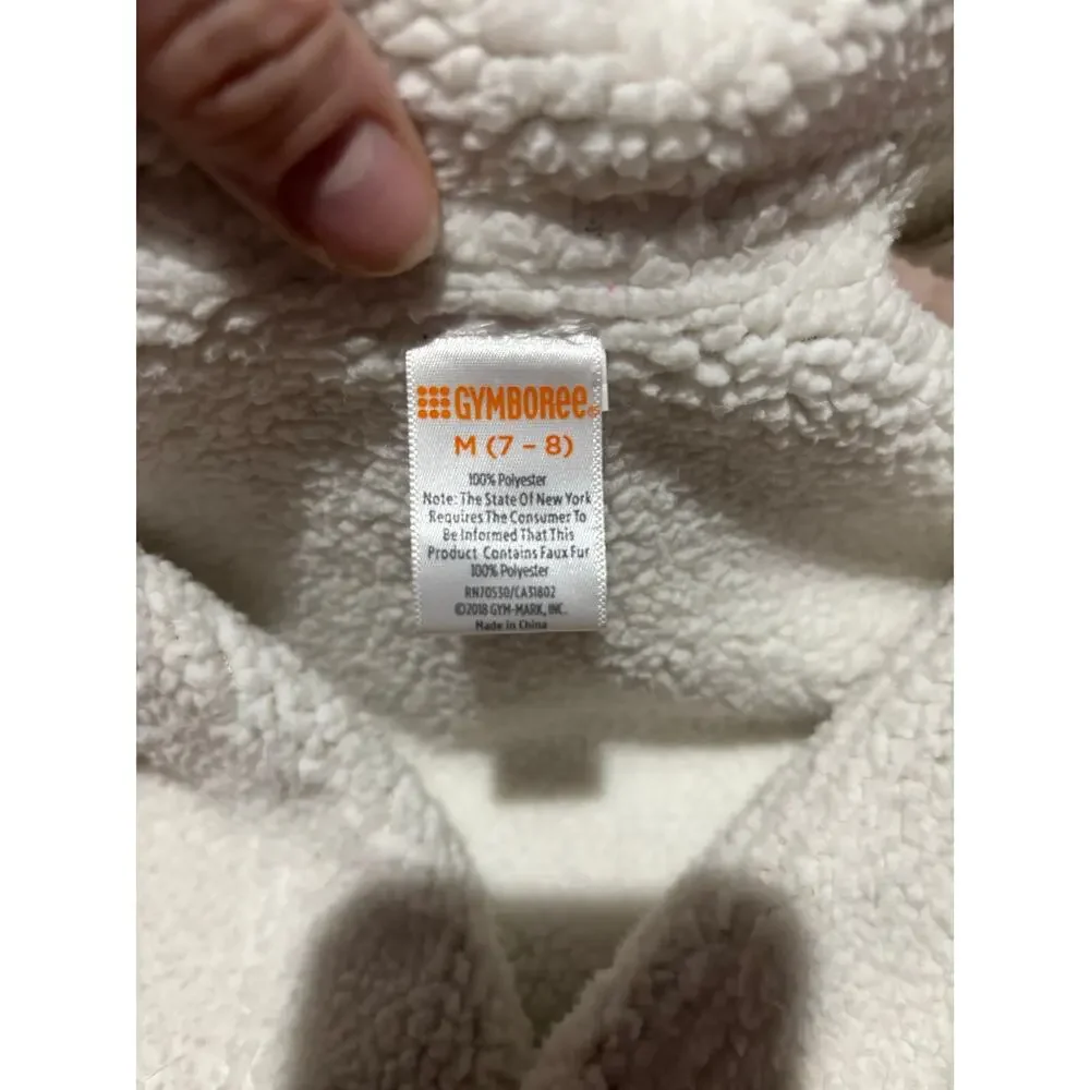 Gymboree faux suede faux shearling lined tobacco color hi low pointed vest euc